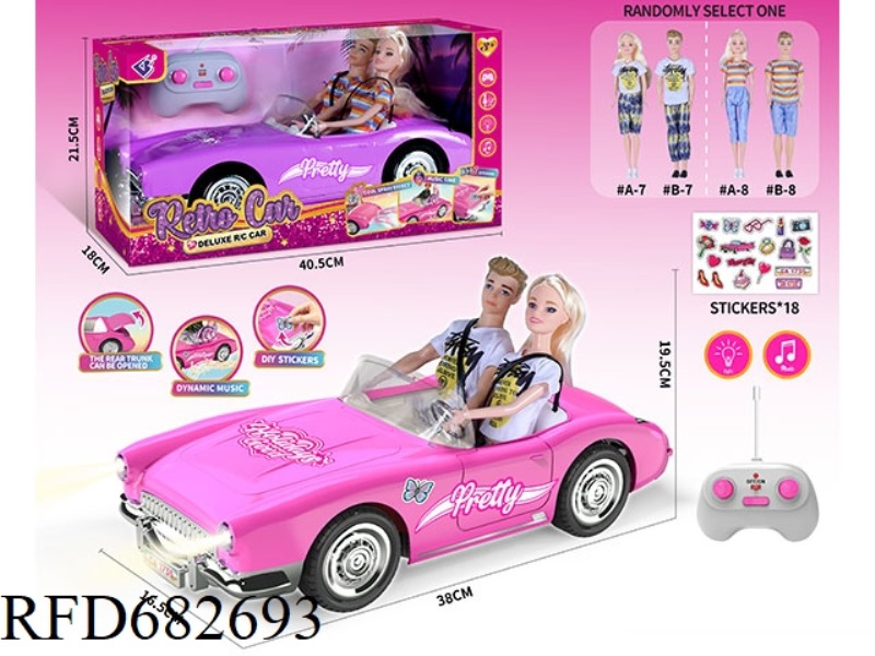 (WITHOUT ELECTRICITY) 27MHZ1：10: 10 BARBIE CONVERTIBLE, WITH LIGHTING AND MUSIC, A RANDOM COSTUME.