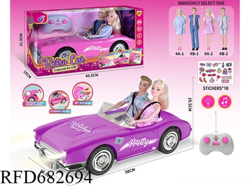 (WITHOUT ELECTRICITY) 27MHZ1：10: 10 BARBIE CONVERTIBLE, WITH LIGHTING AND MUSIC, A RANDOM COSTUME.