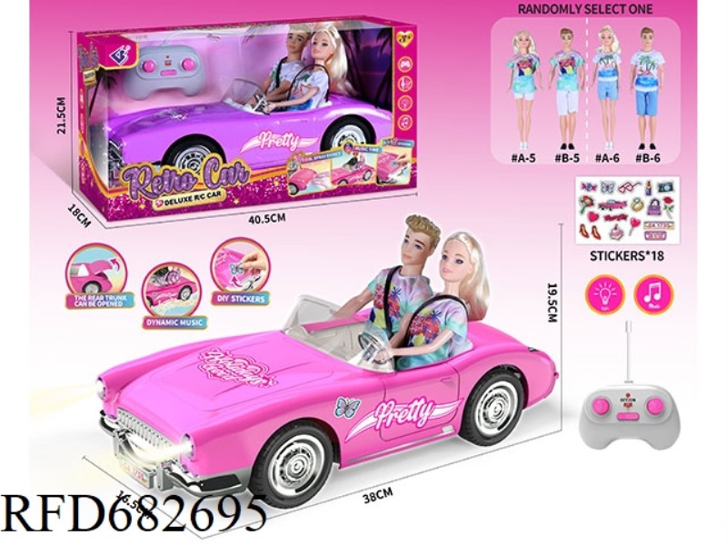 (WITHOUT ELECTRICITY) 27MHZ1：10: 10 BARBIE CONVERTIBLE, WITH LIGHTING AND MUSIC, A RANDOM COSTUME.