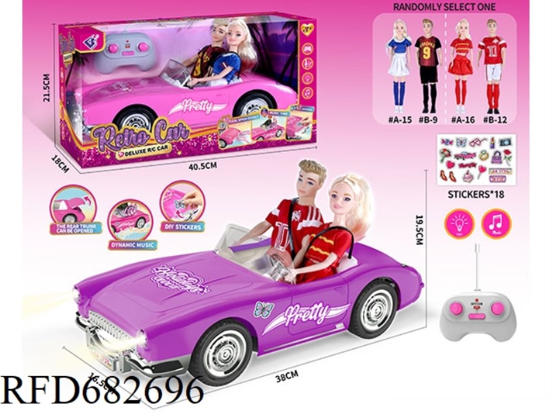 (WITHOUT ELECTRICITY) 27MHZ1：10: 10 BARBIE CONVERTIBLE, WITH LIGHTING AND MUSIC, A RANDOM COSTUME.