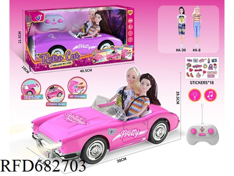 (WITHOUT ELECTRICITY) 27MHZ1：10: 10 BARBIE CONVERTIBLE WITH LIGHTING AND MUSIC.