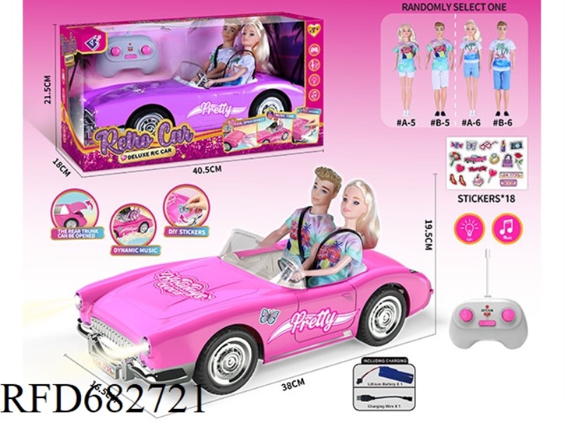 (INCLUDING ELECTRICITY) 27MHZ1：10: 10 BARBIE CONVERTIBLE, WITH LIGHTING AND MUSIC, AND A RANDOM COST