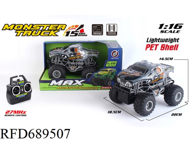 1:16 PVC 27M BIGFOOT OFF-ROAD REMOTE CONTROL VEHICLE