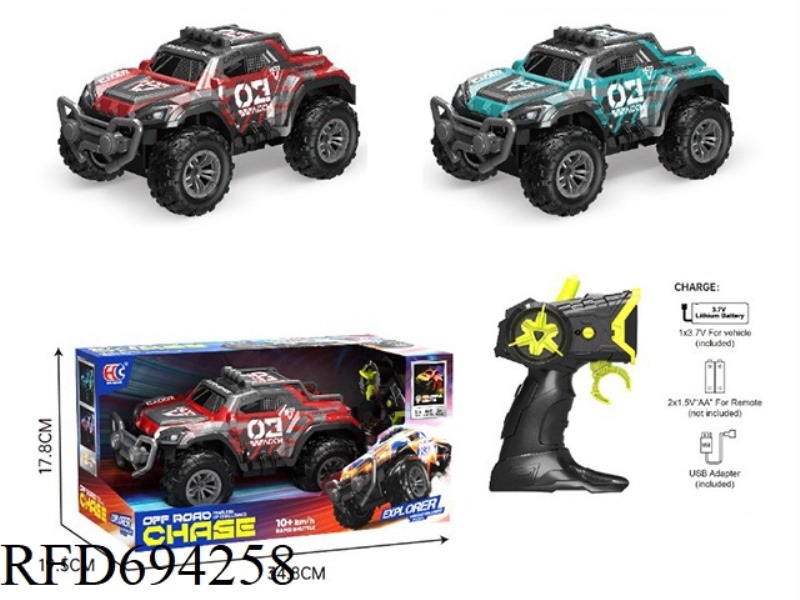 7 COLOR LIGHTS 5 REMOTE CONTROL
OFF-ROAD PICKUP TRUCK
(PACK 3.7 LITHIUM +USB)