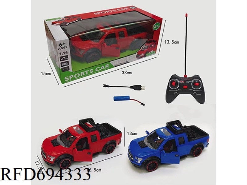 1;16 FORD F-150 RAPTOR PICKUP TRUCK FIVE-WAY DOOR OPENING SIMULATION REMOTE CONTROL CAR (INCLUDING E