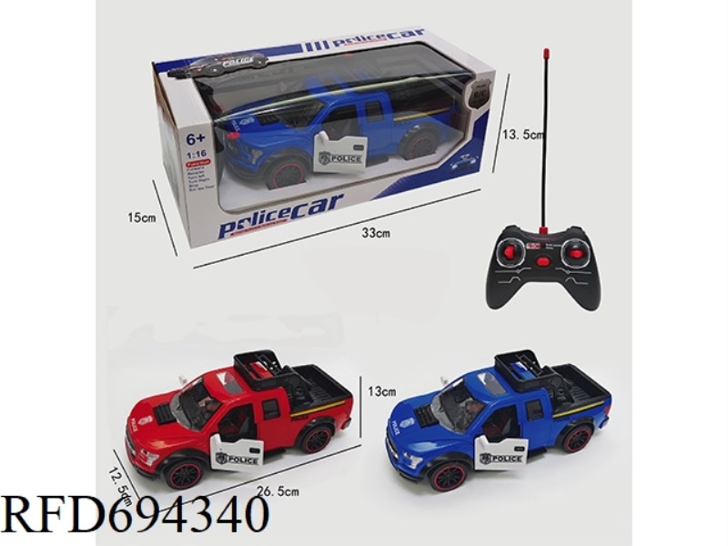 1;16 FORD F-150 RAPTOR PICKUP TRUCK FIVE-WAY OPEN DOOR REMOTE CONTROL POLICE CAR (WITHOUT ELECTRICIT
