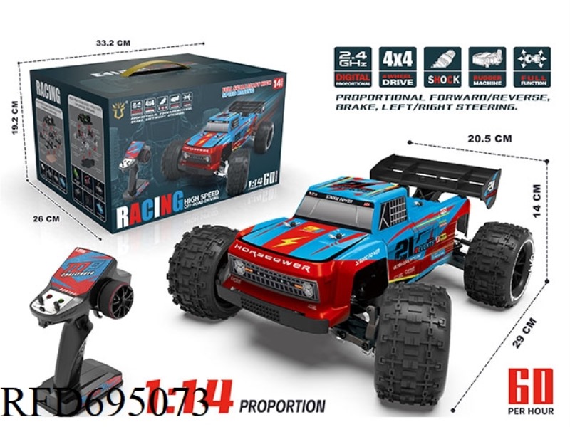 1:14 ELECTRIC FOUR-WHEEL DRIVE BIG-FOOT VEHICLE (WANDERER)/BRUSHLESS VERSION INDEPENDENT ESC MODE