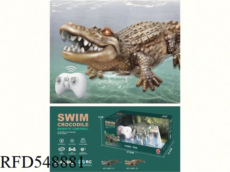 GREEN REMOTE CONTROL SWIMMING CROCODILE