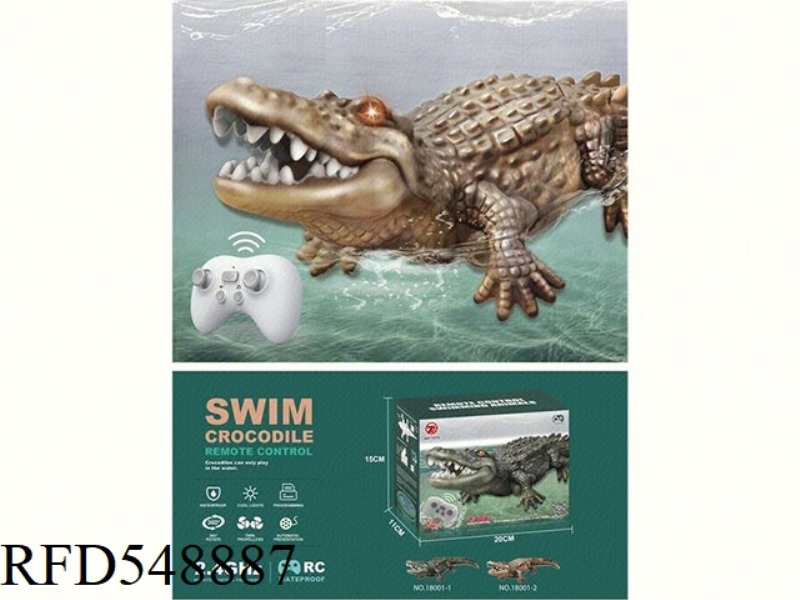 YELLOW REMOTE CONTROL SWIMMING CROCODILE