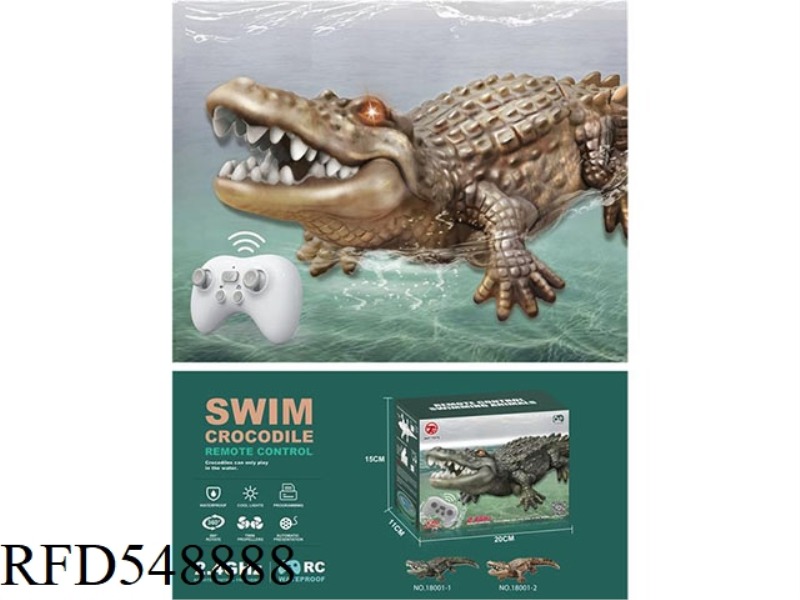 GREEN REMOTE CONTROL SWIMMING CROCODILE