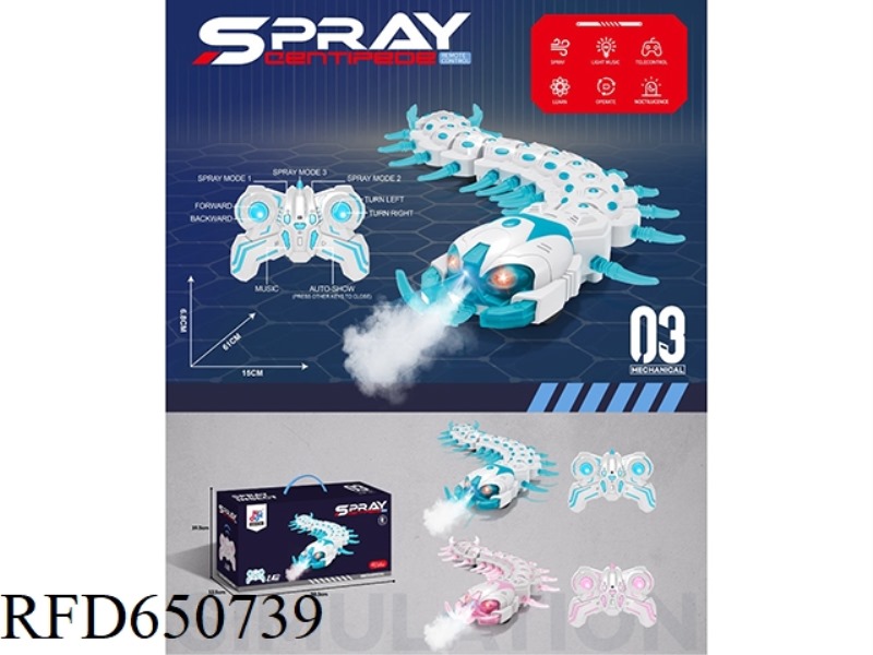 2.4G GLOW-IN-THE-DARK EXTENDED REMOTE CONTROL SPRAY CENTIPEDE (NOT INCLUDED)