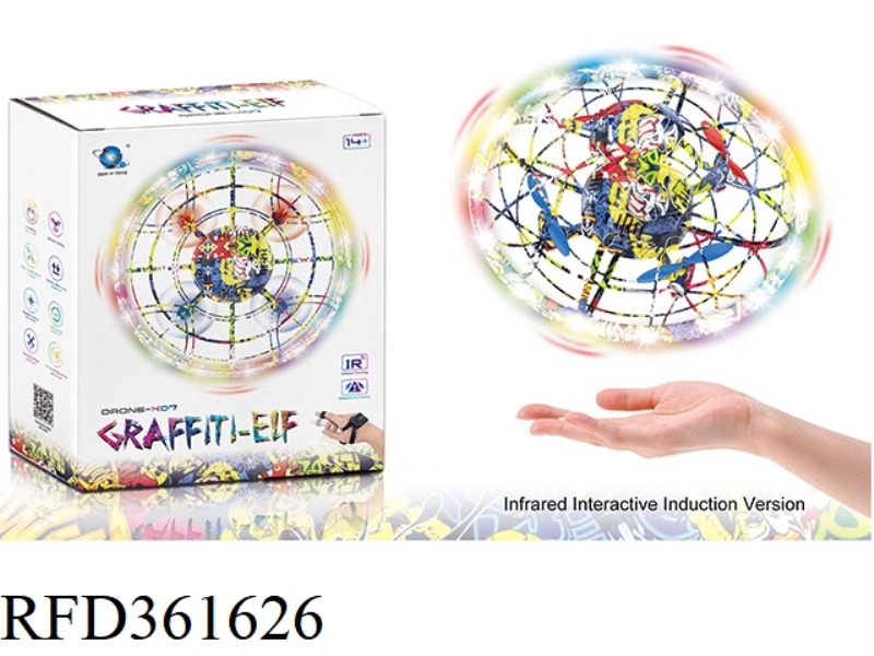 AIR PRESSURE FIXED HEIGHT DAZZLING LIGHT QUADCOPTER (INTERACTIVE SENSOR VERSION)