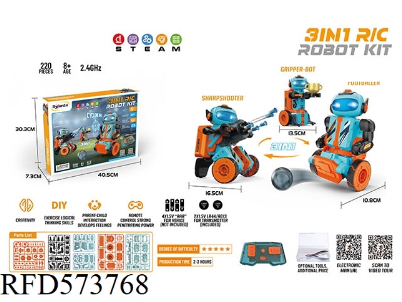 3 IN 1 REMOTE CONTROL ROBOT (REMOTE CONTROL VERSION)