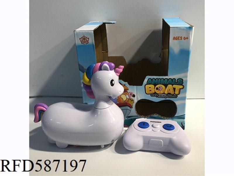 2.4G TWO-WAY RECHARGEABLE LAND AND WATER REMOTE CONTROL ANIMAL BOAT (UNICORN)