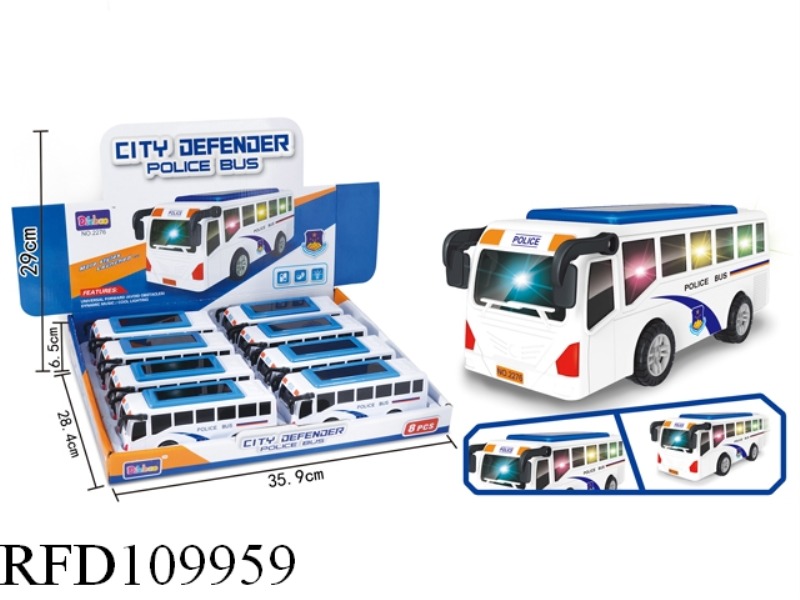 B/O UNIVERSAL POLICE CAR WITH 3D LIGHT AND MUSIC 8PCS