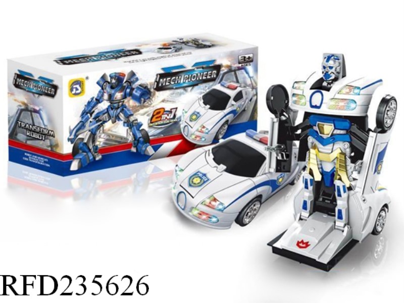 B/O BUGATTI TRANSFORMATION POLICE CAR WITH LIGHT AND MUSIC