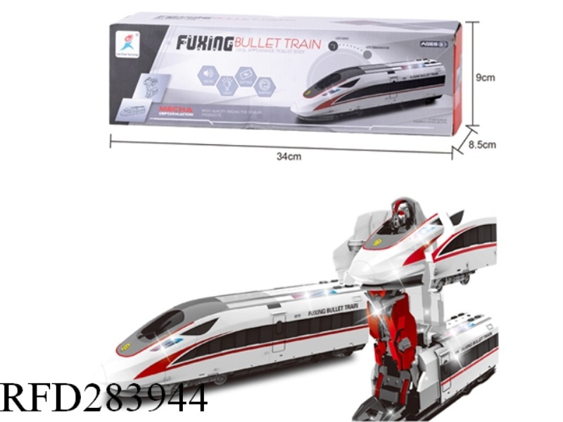 B/O UNIVERSAL ROBOT TRANSFORMATION TRAIN WITH LIGHT AND MUSIC(NOT INCLUDE BATTERY)