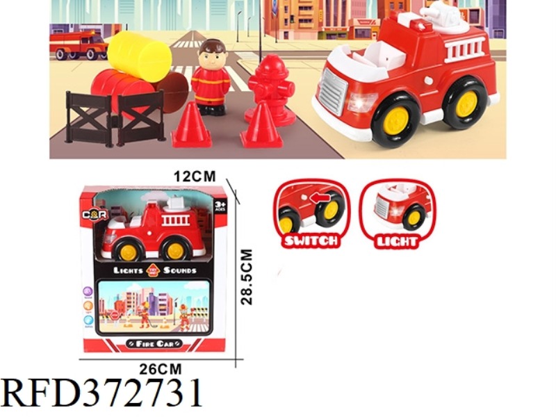 LIGHTING SOUND FIRE TRUCK SET (10PCS)