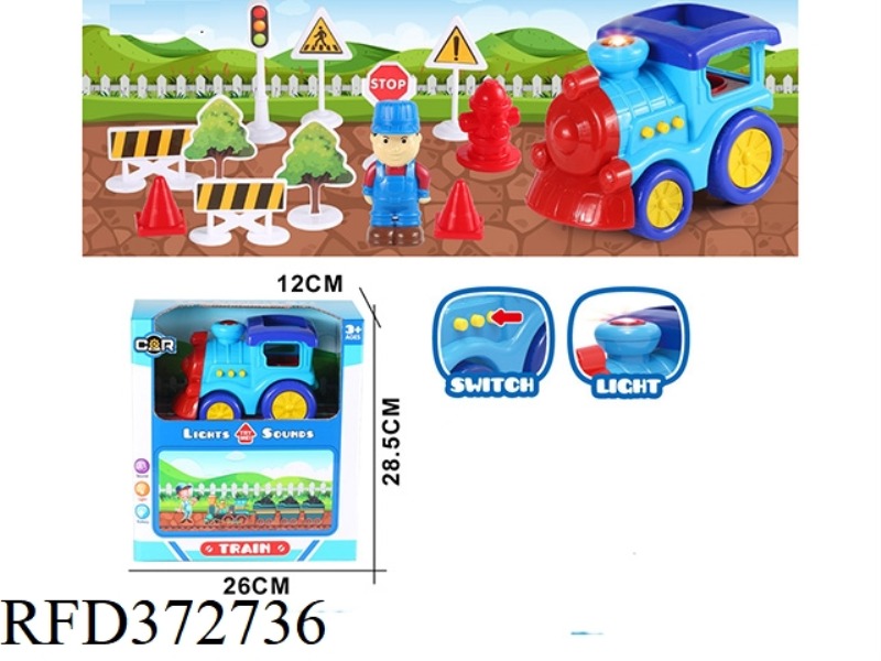LIGHT SOUND CARTOON TRAIN SEAL SET (13PCS)