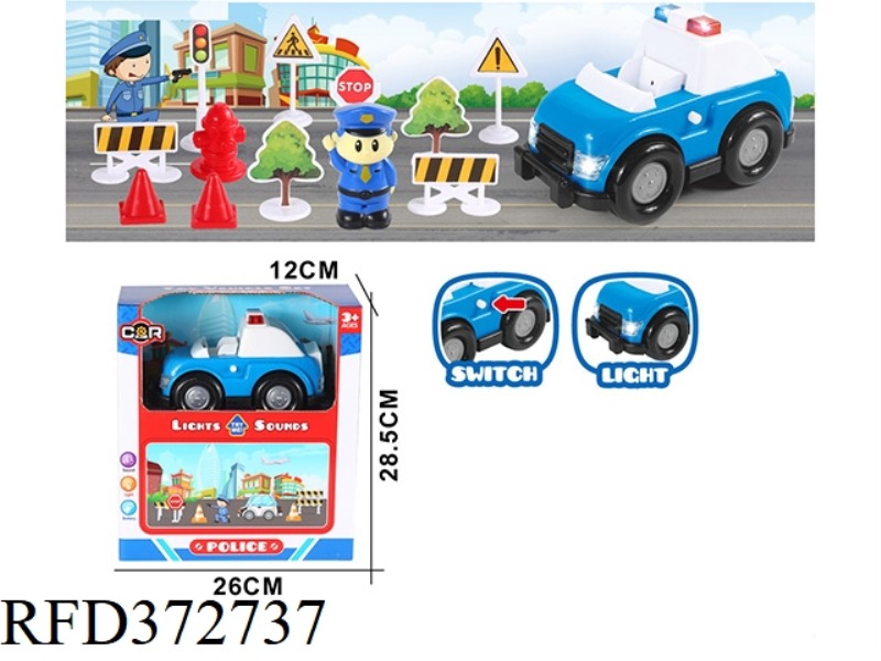 LIGHT SOUND CARTOON POLICE BUS SET (13PCS)