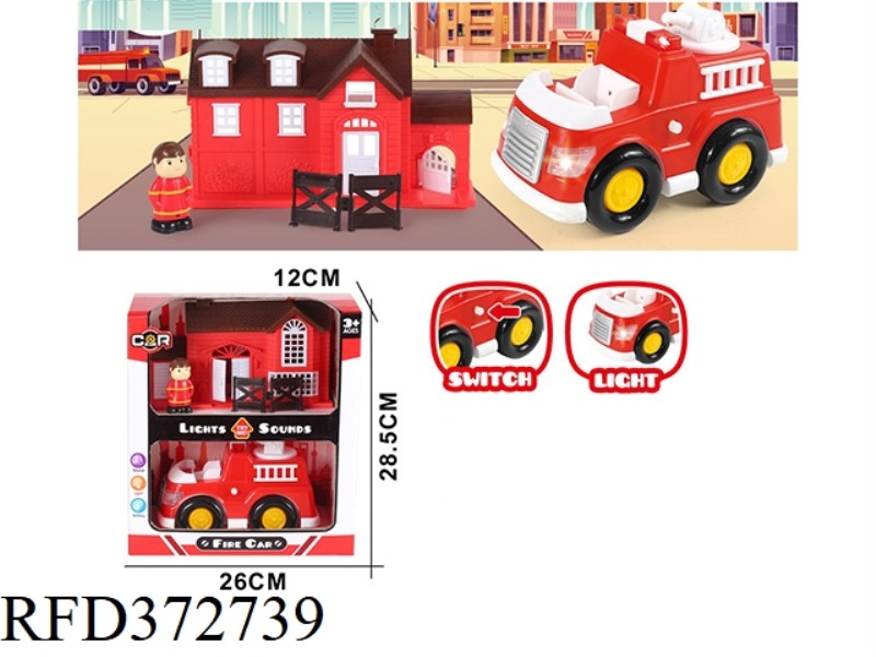 LIGHTING SOUND FIRE TRUCK SET (5PCS)
