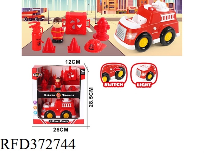 LIGHT SOUND FIRE TRUCK DISPLAY SET (8PCS)