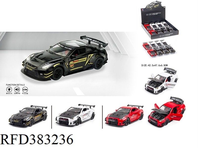 1:24 PULL BACK NISSAN GTR WITH LIGHT AND MUSIC (8PCS)