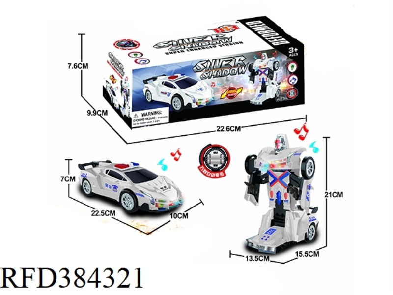 ELECTRIC MUSIC FLASHING LIGHT UNIVERSAL RAMBO MODEL POLICE CAR DEFORMATION CAR（NOT INCLUDE）