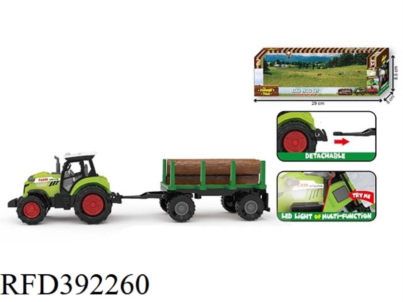 SLIDING FARMER'S WOODEN STRIP TRANSPORTER (LIGHT AND SOUND)