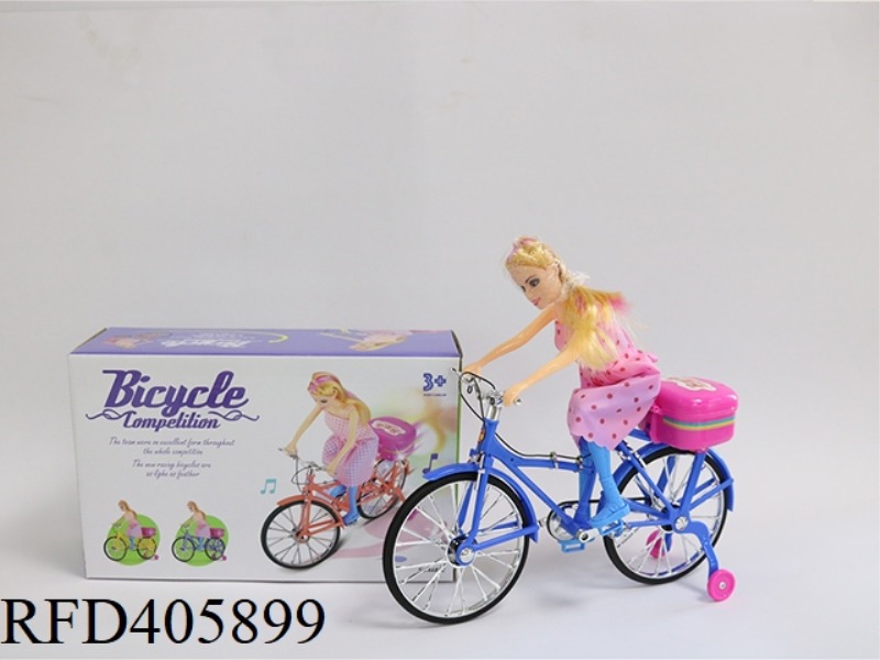 PRINCESS BARBIE RIDES A BICYCLE WITH COLORFUL LIGHTS AND MUSIC