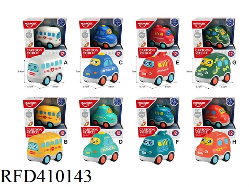 FUN SOUND AND LIGHT CARTOON CAR SINGLE PACK-E TYPE (FIRE TRUCK)