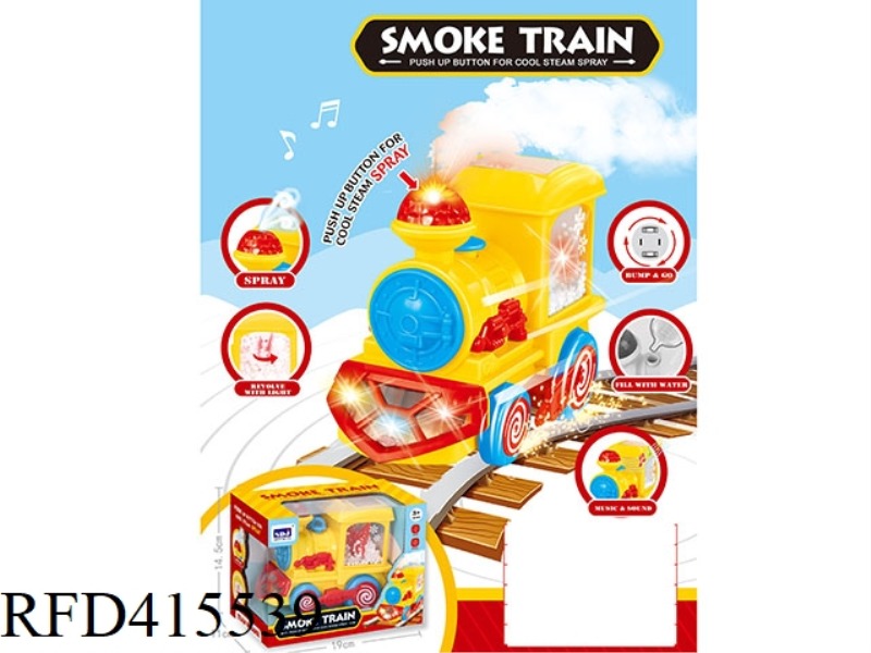 ELECTRIC STEAM SMOKING TRAIN (SNOW FALLING) (LIGHTS AND TRAIN SOUNDS)