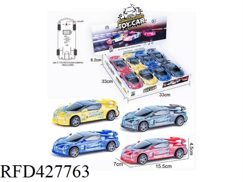 ELECTRIC LIGHT AND MUSIC CAR 8PCS
