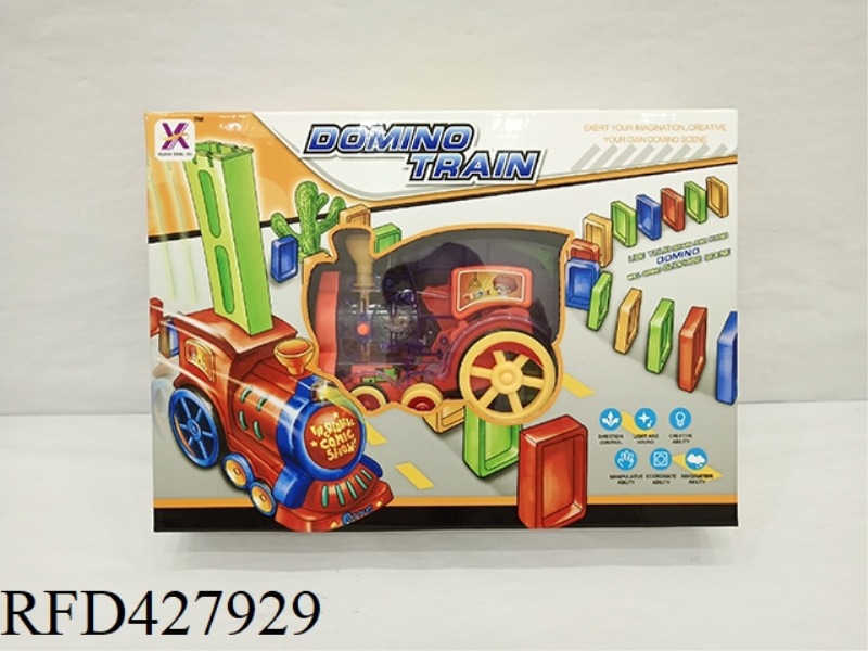 ELECTRIC DOMINO TRAIN (LIGHT + MUSIC) WITH 80 DOMINOES