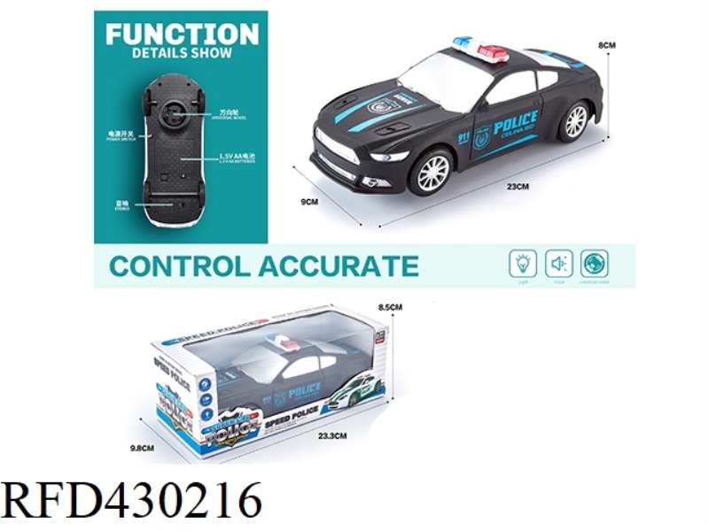 LIGHT AND MUSIC UNIVERSAL MUSTANG POLICE CAR