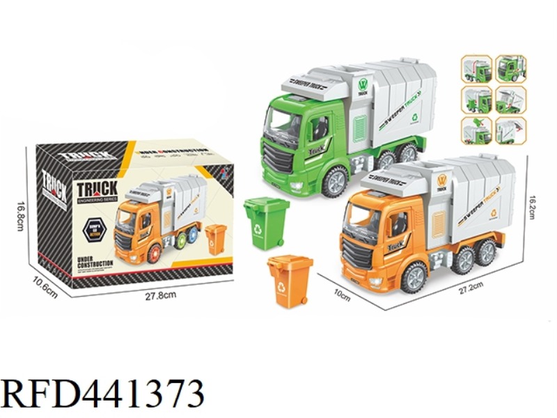 ELECTRIC DOOR OPENING AND SELF UNLOADING MUSIC LIGHT UNIVERSAL SANITATION VEHICLE (NOT INCLUDE)