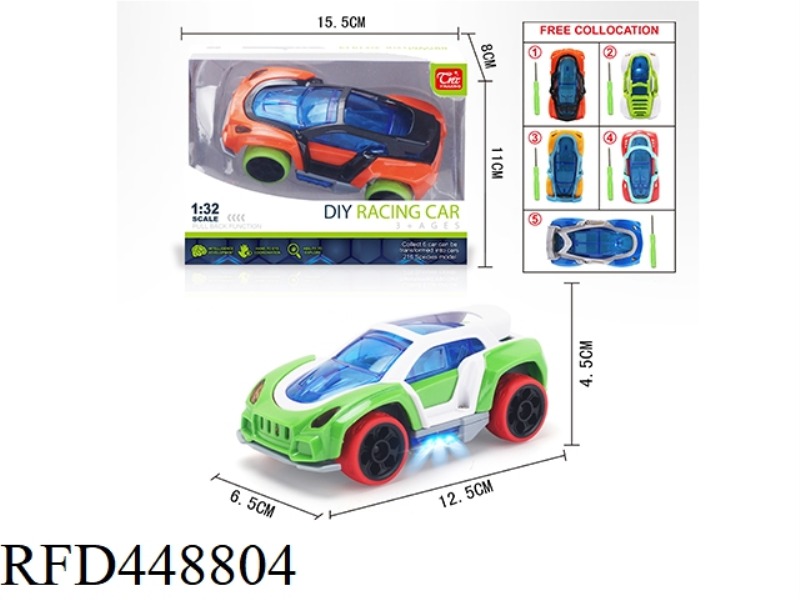 1: 32 ASSEMBLED RECOIL CAR WITH SOUND AND LIGHT