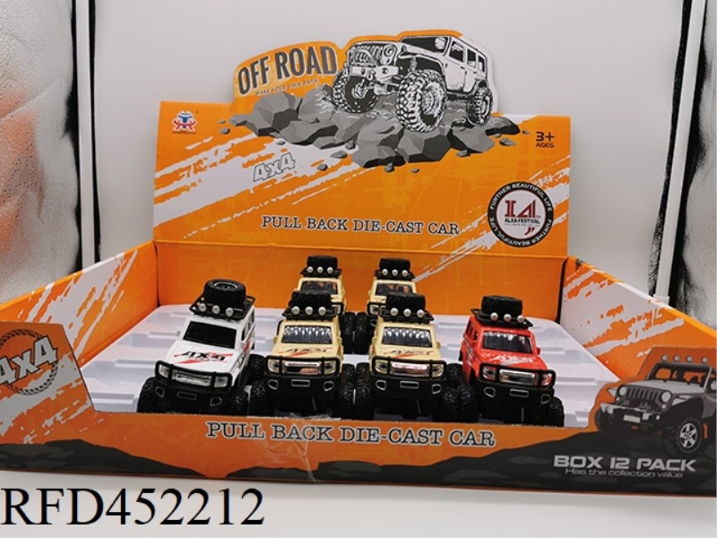 OFF-ROAD SHOCK ABSORBING LARGE WHEEL JEEP WITH SOUND AND LIGHT (12PCS)