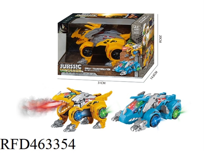 ELECTRIC UNIVERSAL DEFORMATION SPRAY DINOSAUR CHARIOT WITH LIGHT / MUSIC (TRICERATOPS)