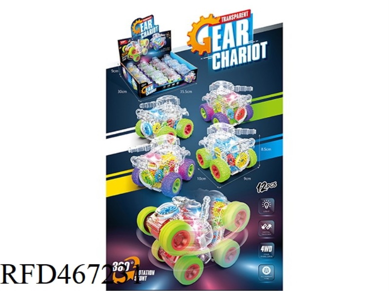 COLORFUL LIGHT TRANSPARENT GEAR 360 DEGREE ROTATION
TRANSFER TANK (12 PACKS)