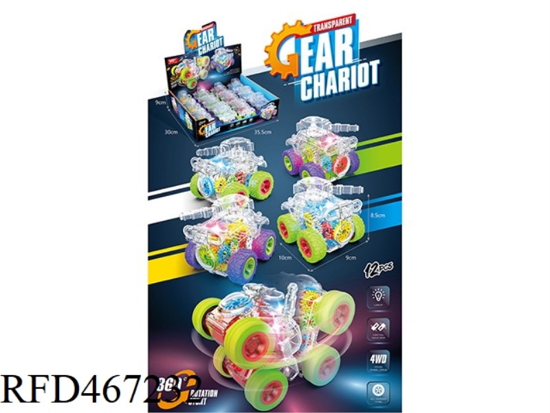 TRANSPARENT GEAR 360 DEGREE ROTATING TANK
(PACK OF 12)