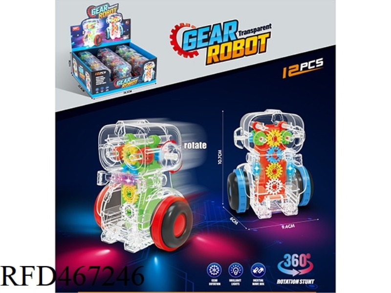 COLORFUL LIGHT TRANSPARENT ROBOT (12
PACK)