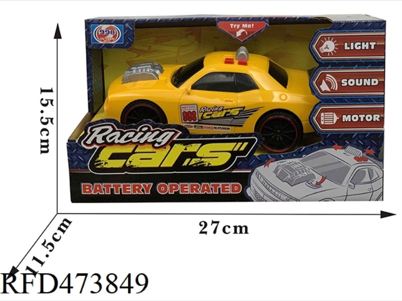 ELECTRIC LIGHT AND MUSIC FUNCTION CAR (YELLOW)