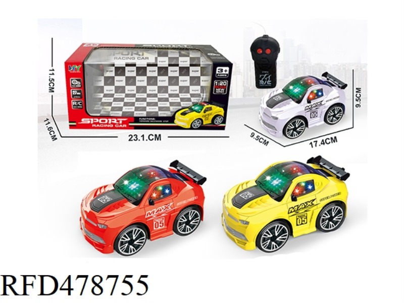 Q VERSION TWO-CHANNEL SIMULATION RHUBARB PEAK RACING CAR 1:20 WITH 3D LIGHTING