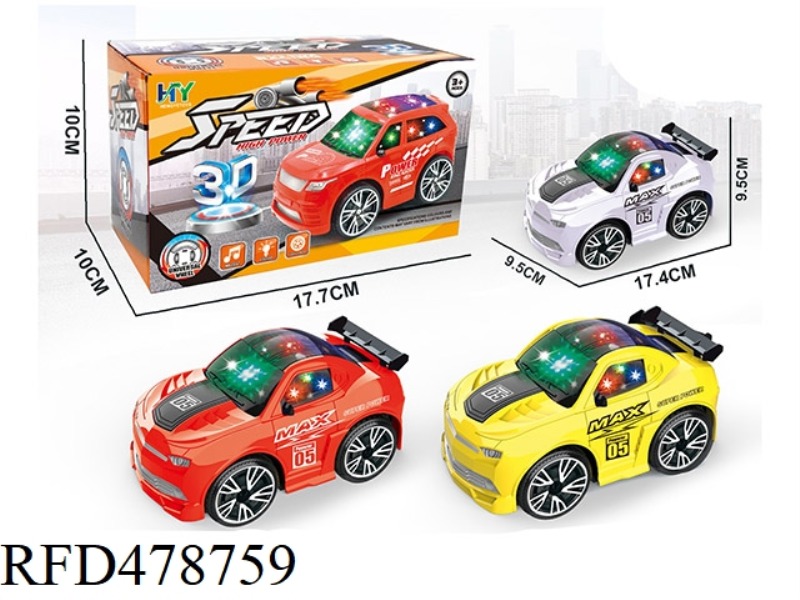 Q VERSION ELECTRIC UNIVERSAL SIMULATION RHUBARB PEAK RACING CAR 1:20 WITH 3D LIGHTING