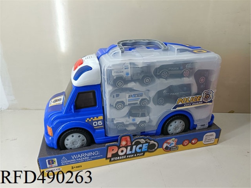 SIX SOUND AND LIGHT POLICE CARAVAN SETS