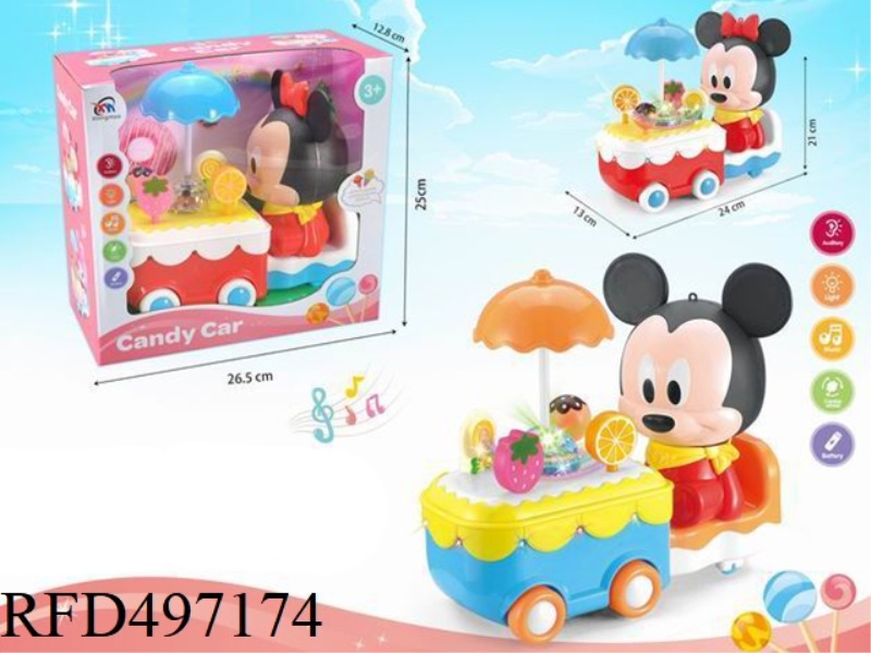 ELECTRIC UNIVERSAL CANDY CAR/LANTERN (MICKEY) MICKEY, MINNIE