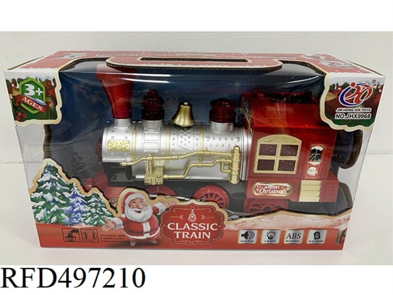 ELECTRIC UNIVERSAL LIGHT MUSIC SMOKE CHRISTMAS LOCOMOTIVE (RED)