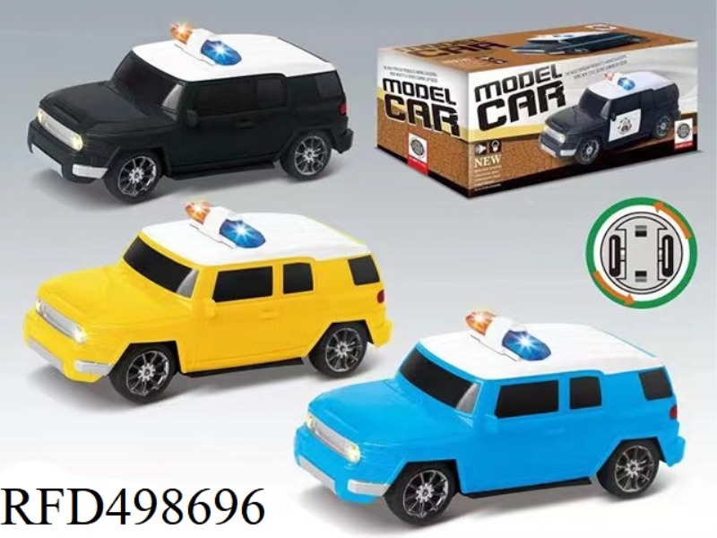 FJ1:20 ELECTRIC POLICE CAR WITH LIGHTS AND MUSIC