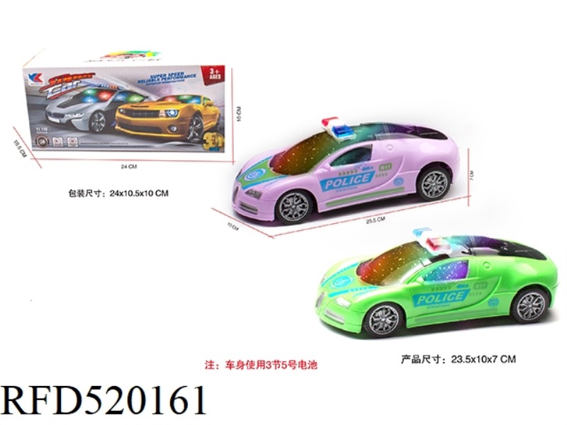 1:18 ELECTRIC UNIVERSAL BUGATTI MUSIC POLICE CAR WITH 3D LIGHTS